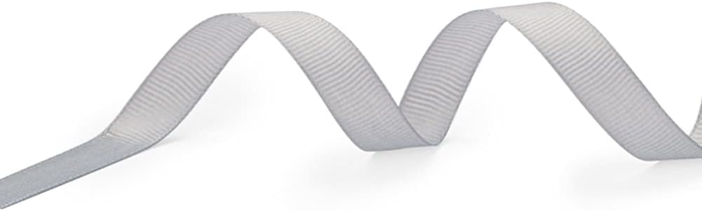 LIUYAXI 1/2" X 50 Yards Solid Silver/Grey Grosgrain Ribbon, Perfect for Crafts, Wedding Decor, DIY Hair Accessories, Sewing, Gift Package Wrapping and More