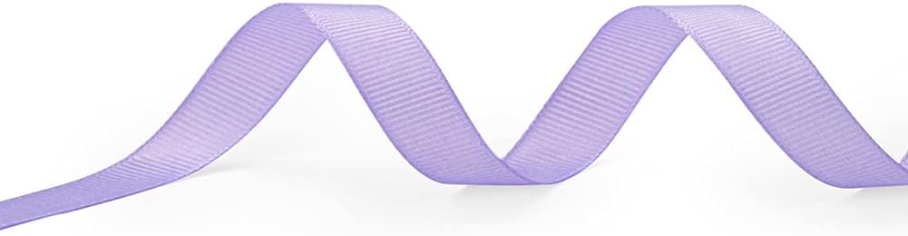 LIUYAXI 5/8" X 50 Yards Solid Lavender Grosgrain Ribbon, Perfect for Crafts, Wedding Decor, DIY Hair Accessories, Sewing, Gift Package Wrapping and More