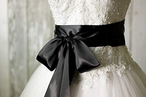 YAMA Double Face Satin Ribbon - 2 Inch 25 Yards for Gift Wrapping Ribbons Roll, Black