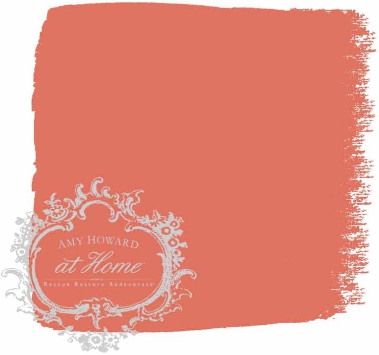 AMY HOWARD AT HOME Chalk-Based One Step Paint for Furniture, Cabinetry, Decor, Finish, and More | No Stripping, Sanding, or Priming | Light Base | 32 Ounce | Coral Sea