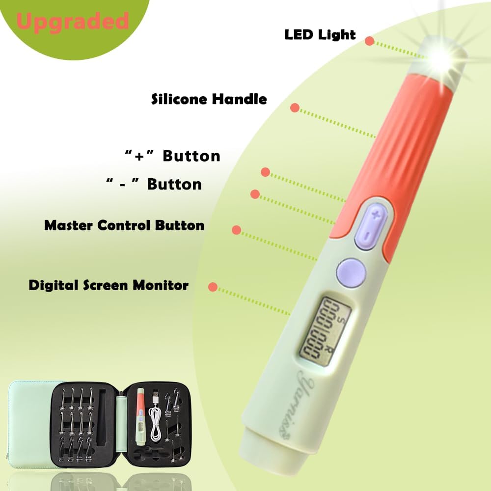 Yarniss Counting Crochet Hooks Set, 18 Size Light Up Crochet Hooks for Stitch & Row Counter 2.0mm-14.0mm