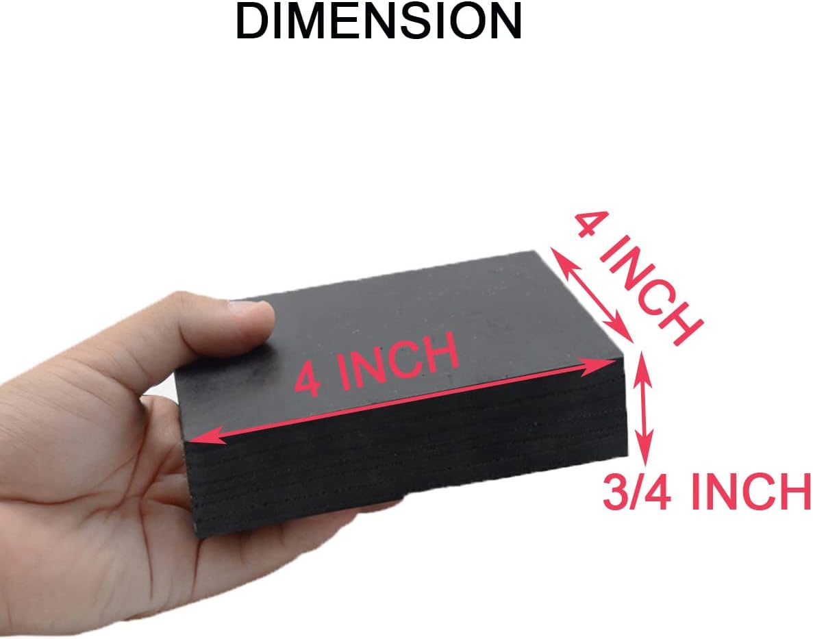 MIKMAYTOO Rubber Bench Block Jeweler's Rubber Bench Block Rubber Stamping Block for Hammering, Shaping, Chasing, Flattening Metals (100 * 100 * 15mm)