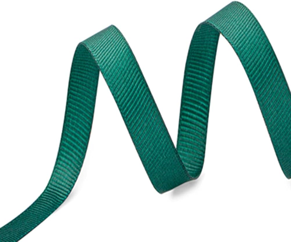LIUYAXI 1/4" X 50 Yards Solid Froest Green Grosgrain Ribbon, Perfect for Crafts, Wedding Decor, DIY Hair Accessories, Sewing, Gift Package Wrapping and More