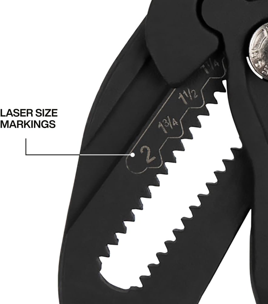 Klein Tools D53110 Compact Plier Wrench, High Leverage Multi-Use Adjustable Plier Wrench with Smooth Jaws, 10-Inch