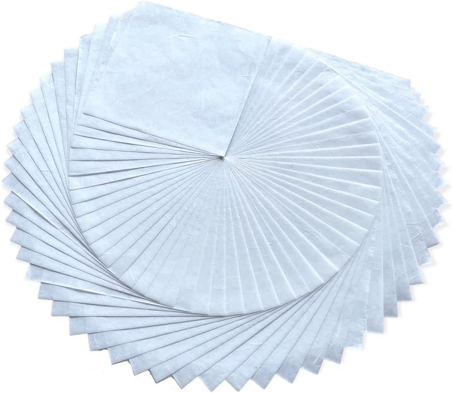 50 Sheets 6 x 6 Inches Natural Fiber Mulberry paper Sheets Square Origami Paper Arts Folding Craft, Decoration Paper, Square Folding Paper for DIY Crafts (White Color, 6x6 Inch)