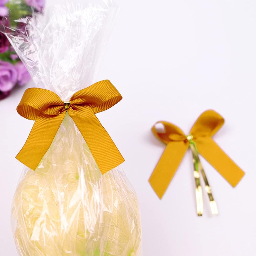 LIUYAXI 5/8" X 50 Yards Solid Gold Grosgrain Ribbon, Perfect for Crafts, Wedding Decor, DIY Hair Accessories, Sewing, Gift Package Wrapping and More