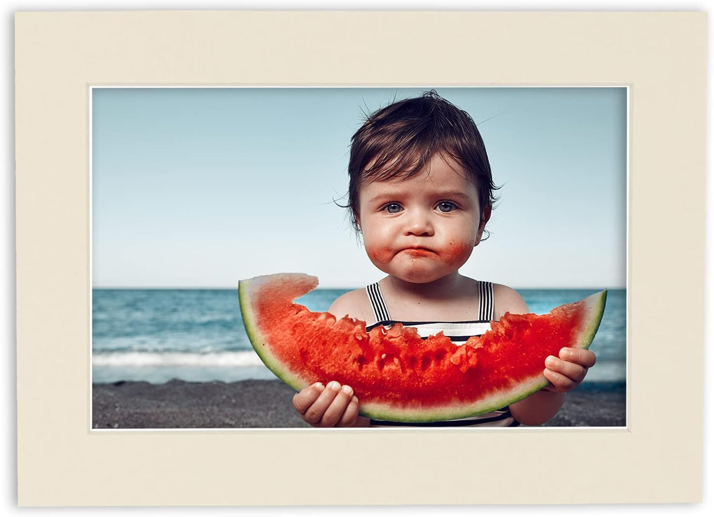 Poster Palooza Pack of TEN 8.5x11 Mats Bevel Cut for 7x9 Photos - Acid Free Textured Cream Precut Matboards For Pictures, Photos, Framing - 4-ply Thickness