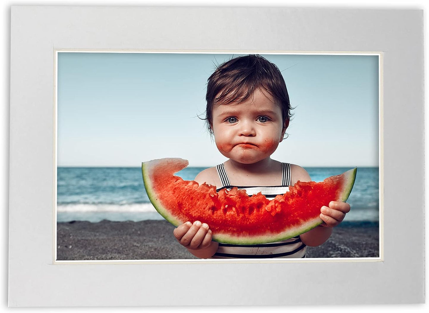 5.5x8.5 Mat for 8.5x11 Frame - Precut Mat Board Acid-Free Metallic Silver 5.5x8.5 Photo Matte for a 8.5x11 Picture Frame, Matboard for Family Photos, Show Kits, Art, Picture Framing, Pack of 10 Mats