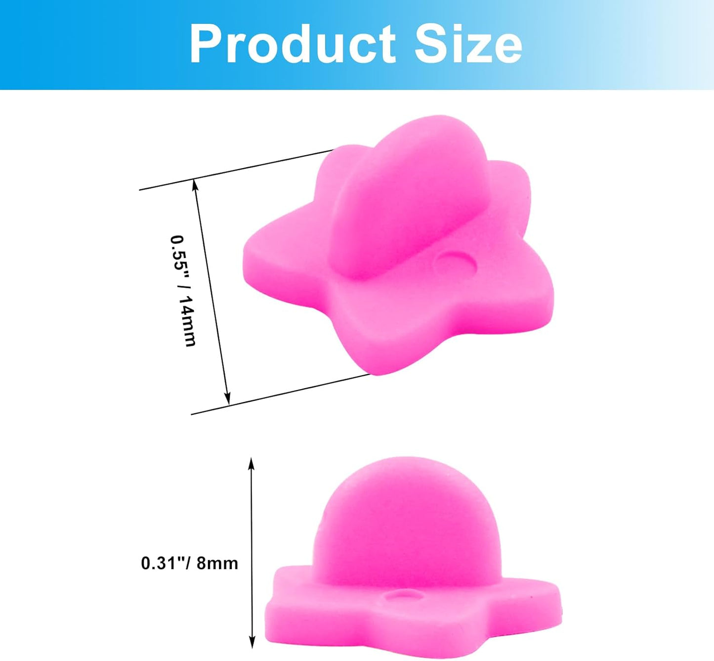 100 Pack Star Shape Rubber Pin Backs, Lapel Pin Backing Locking Pin Keepers, Brooch Holder for Uniform Badge Hat Tie(Pink)