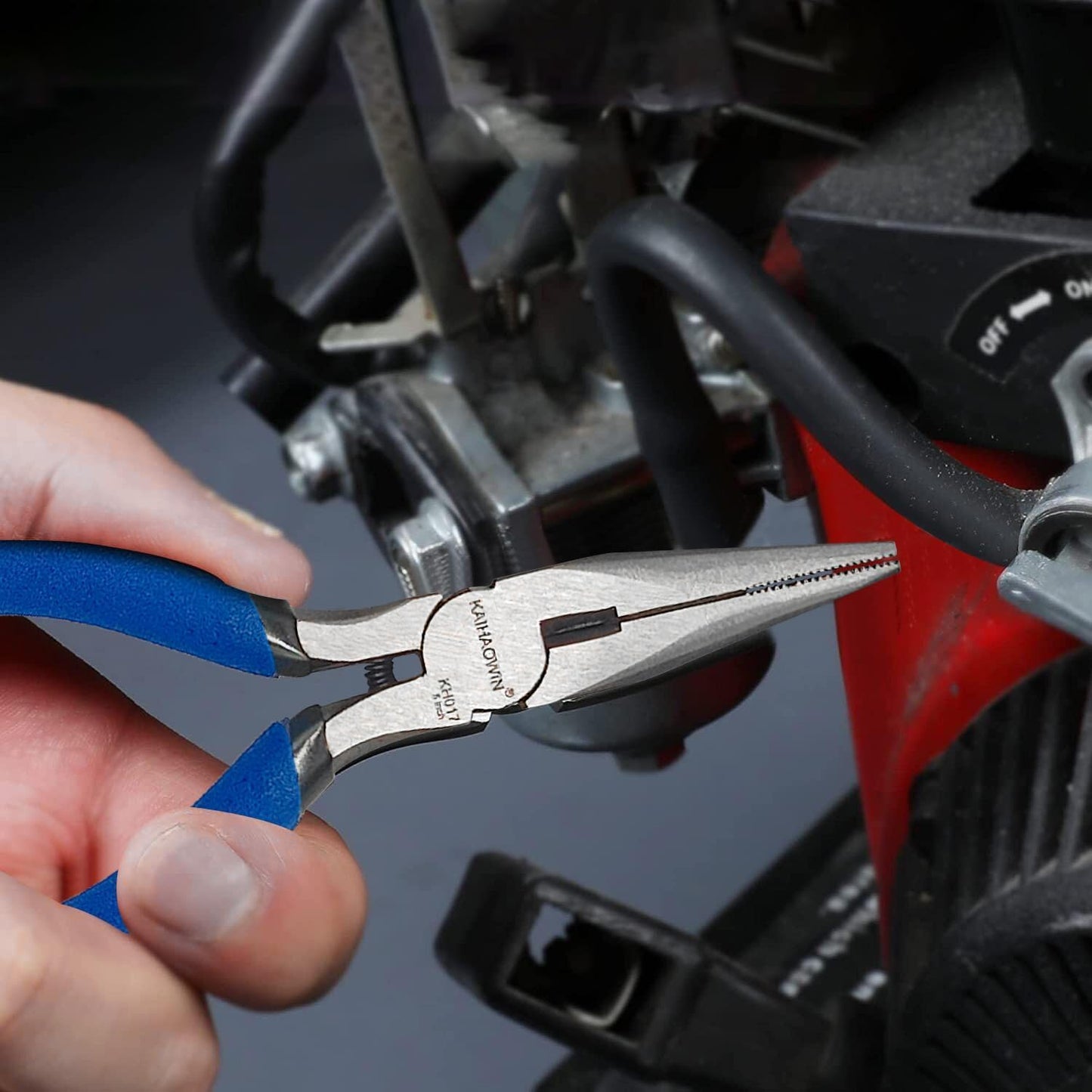 Mini Needle Nose Pliers 5"-2 Pack KAIHAOWIN Small Long Nose Pliers with Wire Cutters, Spring Loaded Thin Needle Nose Pliers, Precision Pliers Set for Crafts/Jewelry Making/Tiny Project