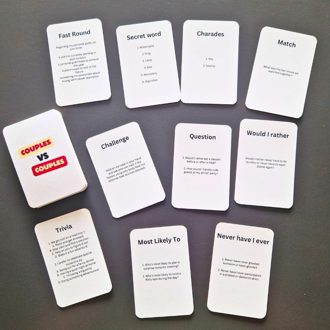 Hat Acrobat Couples VS Couples - The Ultimate Date Night Game for Multiple Players - Couples Game with 10 Different Categories and Challenges