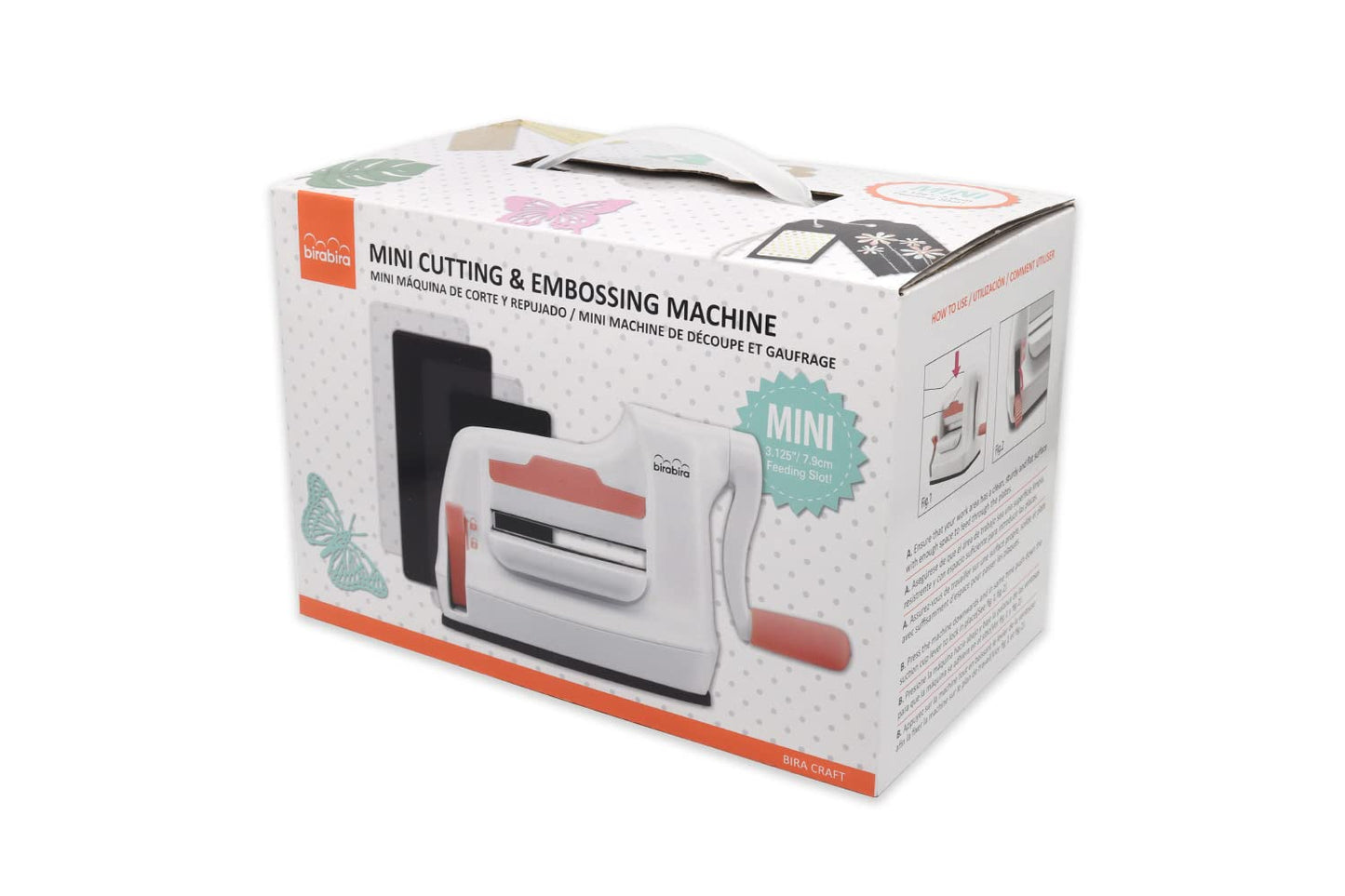 Bira Die Cutting & Embossing Machine Combo, Starter Kit, Mini Die Cut Machine, 3 1/8" Feeding Slot for 3" Paper and Other Materials