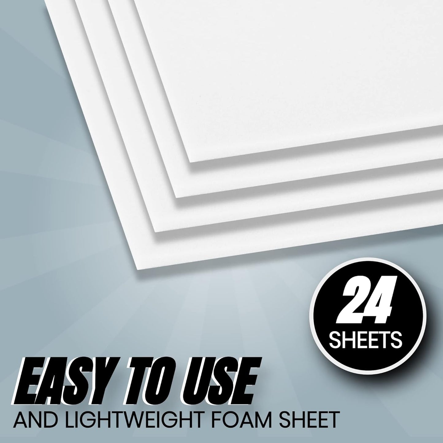 24 Ct Sheets White EVA Cosplay Foam in 9” x 12’’ Sheets; High Density Thick Foam 85 kg/m³, 2mm (1/12”); Great for Costumes, Props, Armor, Masks, Arts and Crafts Projects