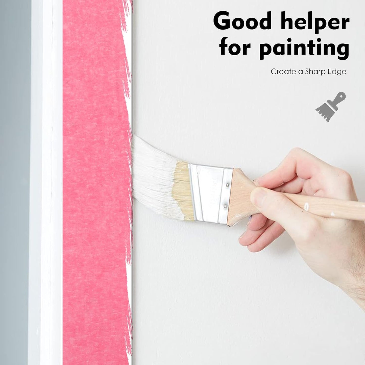 Pink Painters Tape,1 inch x 60 Yards x 5 Rolls (300 Yards Total) - Medium Adhesive Masking Tape for Painting,Labeling,DIY Crafting,Decoration and School Projects