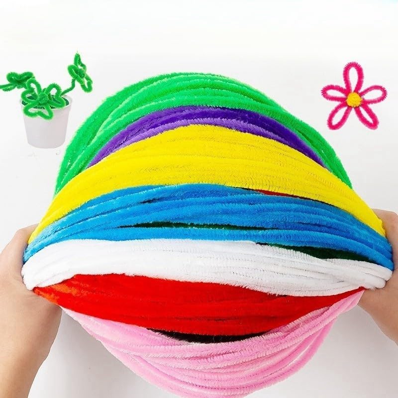 100 Pieces Pipe Cleaners Chenille Stem, Lime Green Color Pipe Cleaners Set for Pipe Cleaners Christmas Halloween DIY Arts Crafts Decorations, Chenille Stems Pipe Cleaners (Green)