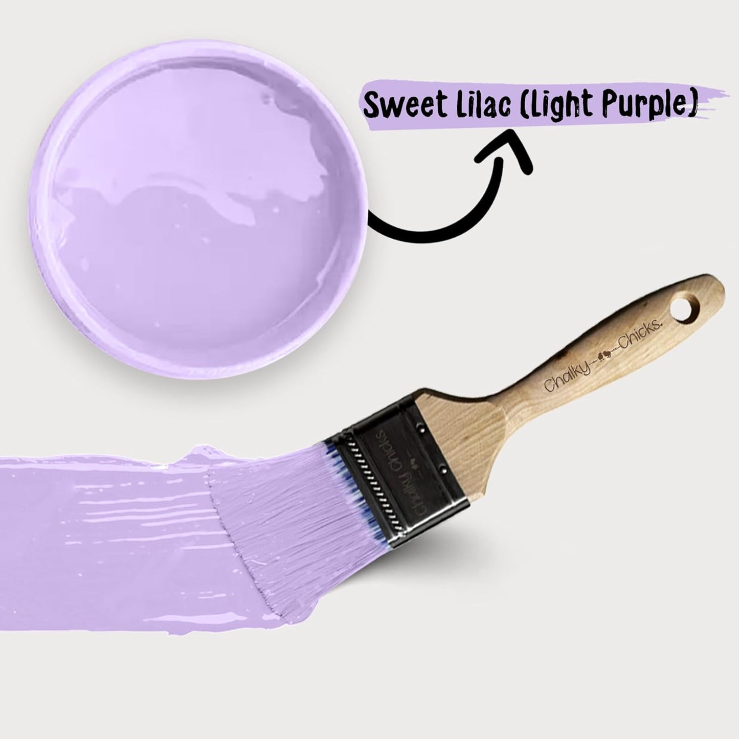 Chalky Chicks All-in-One Chalk Paint for Furniture or Cabinet - 8Fl Oz-Matte Finish Sweet Lilac (Light Purple) for Metal, Wood Furniture Paint - No Sanding All-in-One for Home Decor & Crafts, USA Made