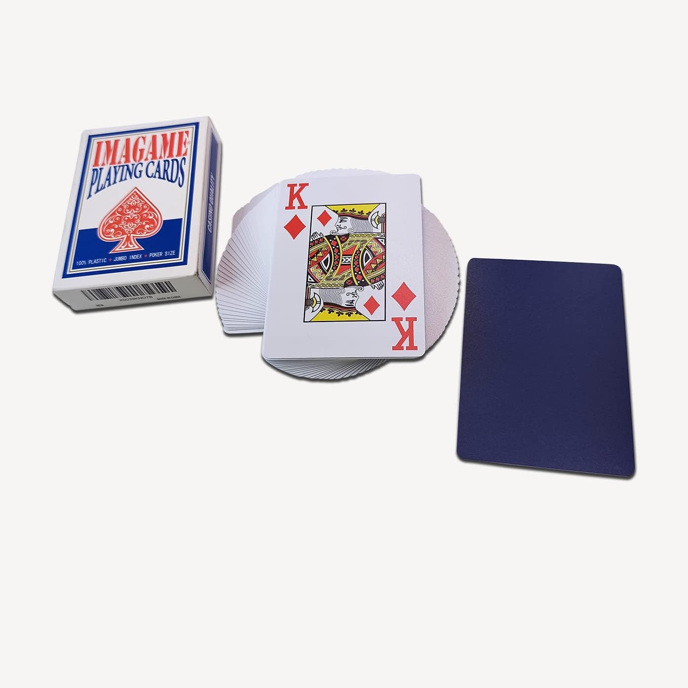 Plastic Playing Cards, Real Poker Size, Casino Quality, Jumbo Index, Waterproof & Washable, Perfect for Texas Hold’em Poker, 1 Blue Deck