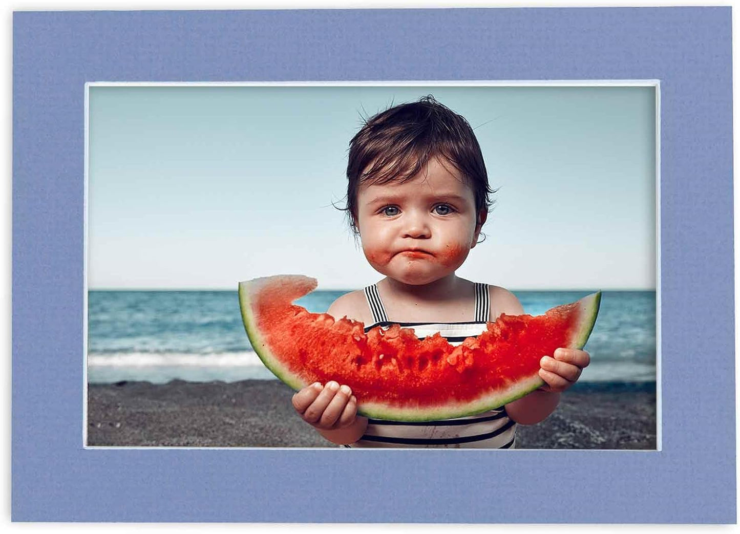 Pack of TEN 8x10 Mats Bevel Cut for 5x8 Photos - Acid Free Brittany Blue Precut Matboards For Pictures, Photos, Framing - 4-ply Thickness