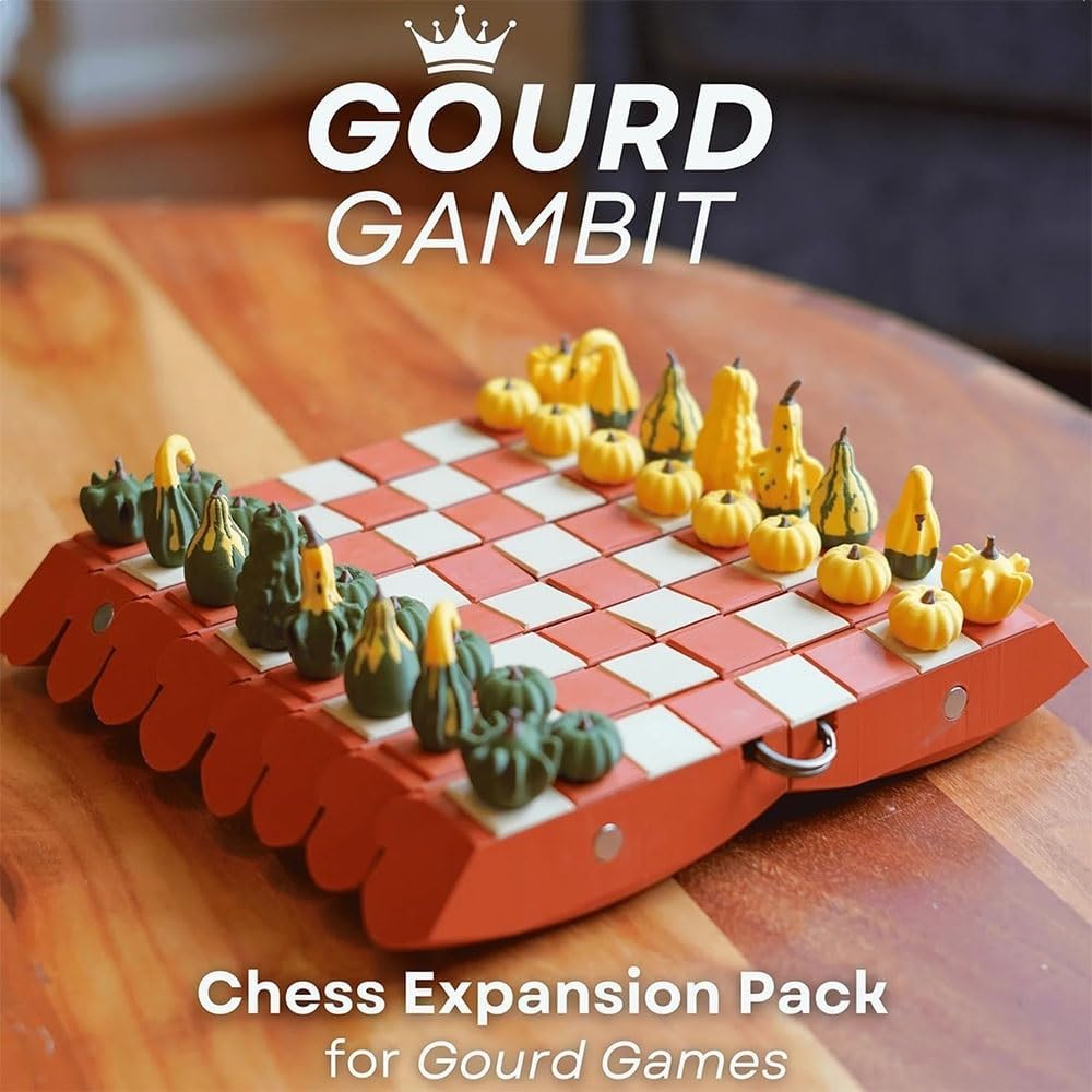 Pumpkin Board Game Set,Magnetic Pumpkin Chess Expansion Pack Gourd Games,3D Printing Portable Checkers with Checkers Board,Dice Tower,Card Storage,Dice Storage,and Boards,Christmas Decor Gift(#2)