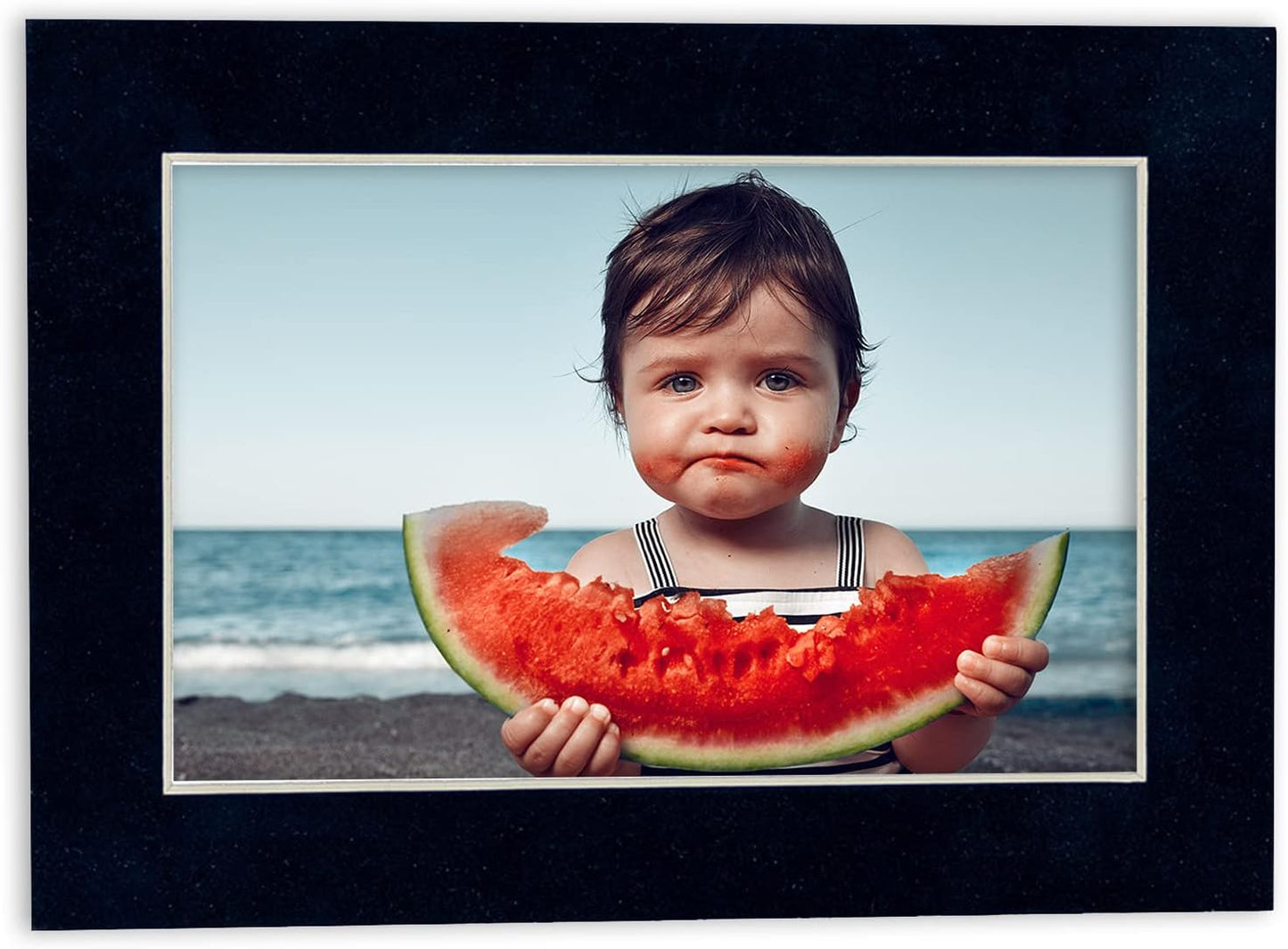 Pack of Ten Acid Free 8.5x11 Mats Bevel Cut for 7x9 Photos - Navy Suede Precut Matboards With Backing Boards and Self Seal Photo Mat Bags For Pictures, Photos, Framing - 4-ply Thickness