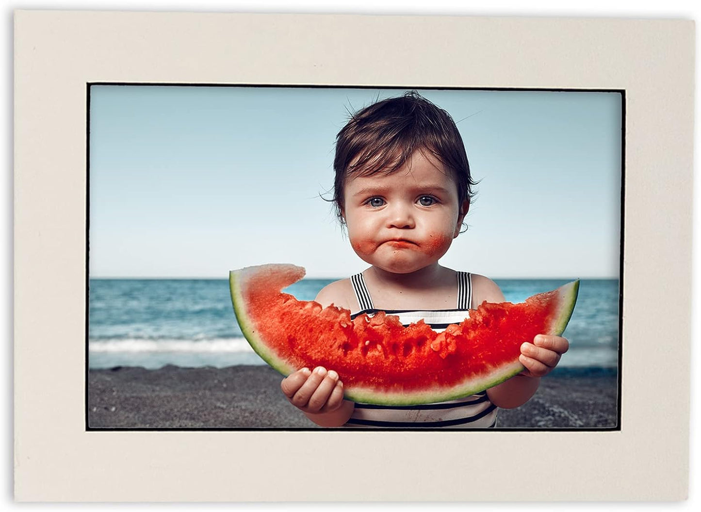 Pack of Ten 8.5x11 Mats Bevel Cut for 7x9 Photos - Acid Free White with Black Core Precut Matboards for Pictures, Photos, Framing - 4-ply Thickness