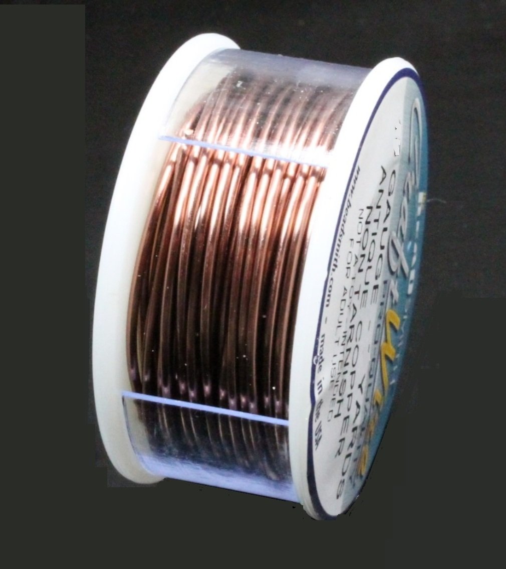 The Beadsmith Wire Elements Craft Wire – Tarnish Resistant, Soft Temper, Round, Antique Copper Color – 1mm, 18 Gauge, 7 Yard Spool – Jewelry Making, Wire Wrapping, Floral, & Other DIY Crafts