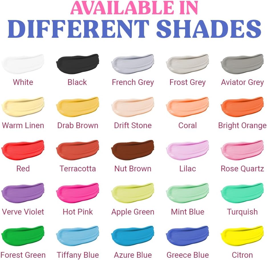 GRANOTONE Chalk Paint for Furniture | Matt-Finish Water-Based Acrylic Paint for Wood, Walls, Metal, Glass, Paper, Fabric Canvas | Maximum Coverage Chalk Paint for Kids & Adults, 250 Ml (HOT PINK)