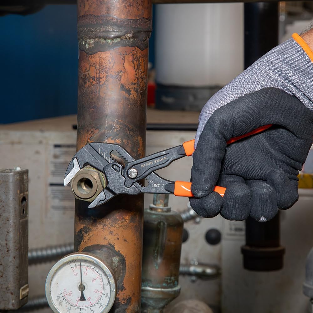 Klein Tools D53103KIT Adjustable Pliers Wrench Set, Compact High-Leverage Parallel Smooth Jaw Pliers, 7-Inch, 10-Inch and 12-Inch, 3-Piece