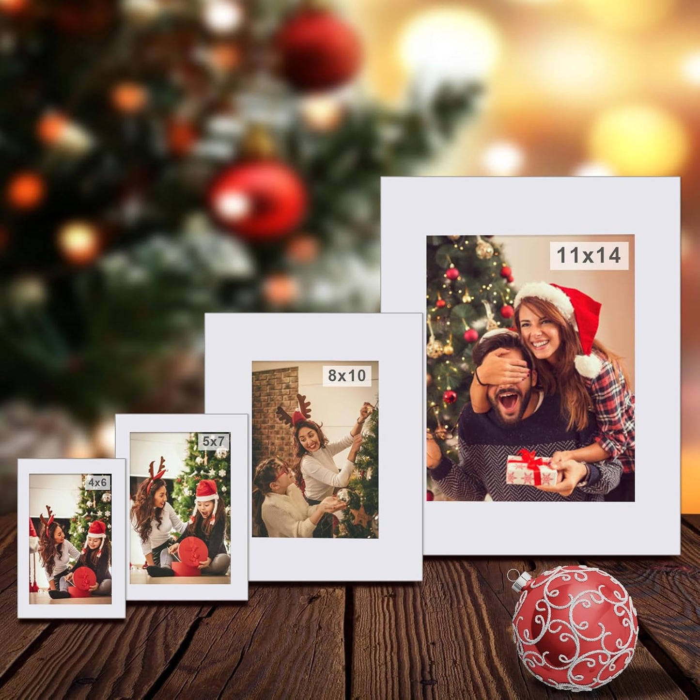 Egofine 5x7 White Picture Mats Pack of 25, Frame Mattes for 4x6 Pictures, Acid Free, 1.2mm Thickness, with Core Bevel Cut