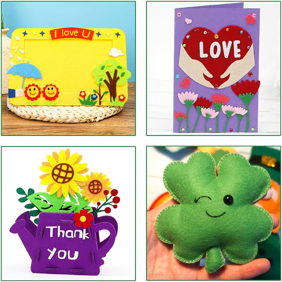 24 Pcs Felt Fabric Sheets, 8 Inch X 12 Inch St. Patrick's Day Green Craft Felt 1mm Thick A4 Stiff Felt Sheets for DIY Supplies(Green Series)