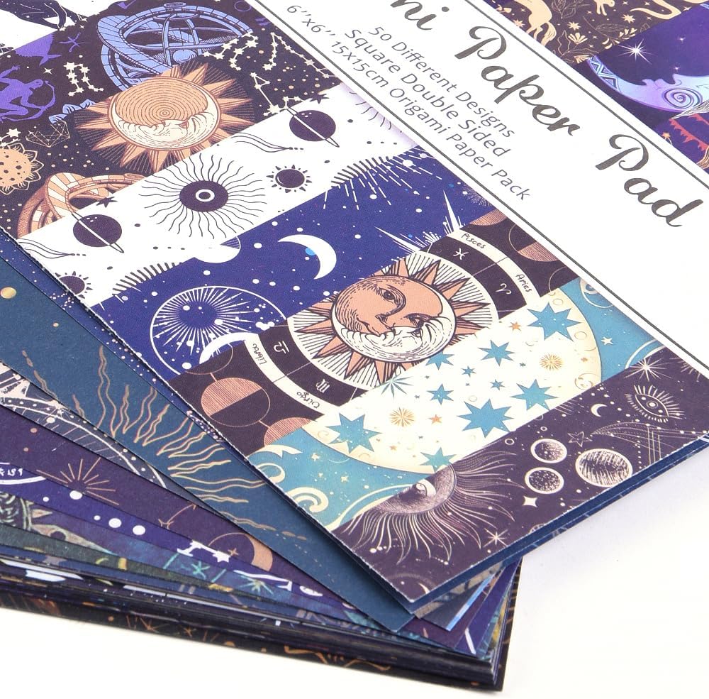 Origami 6x6 Paper Kit 150 Sheets 150 Vivid Colors Double Sided Same Printed Traditional Patterns Square for Arts Crafts Projects Japan Traditional Chiyo.Ethnic Style