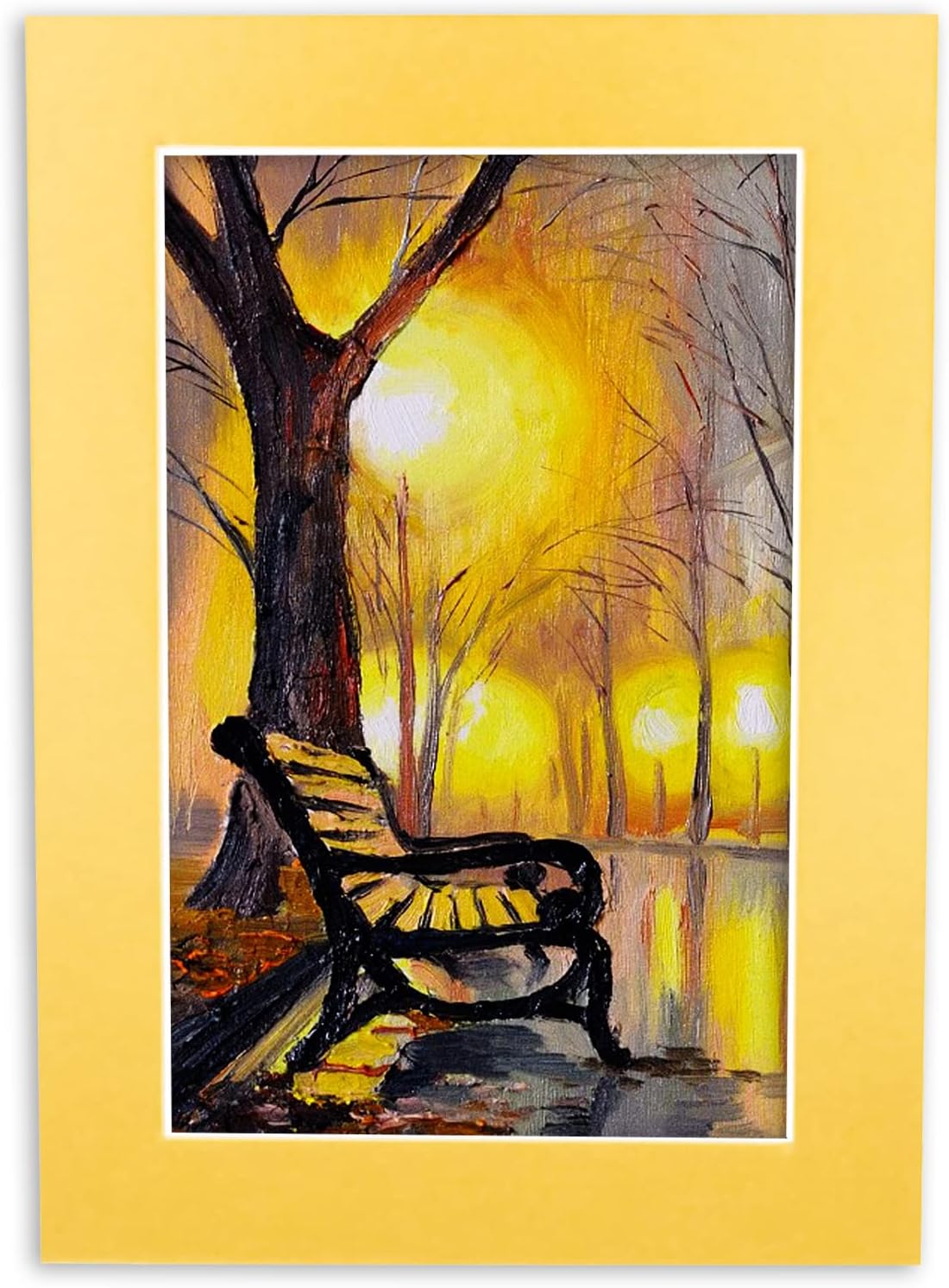 8.5x11 Mat Bevel Cut for 7x9 Photos - Acid Free Metallic Gold Precut Matboard With Backing Board and Crystal Clear, Self Seal Photo Mat Bag - For Pictures, Photos, Framing - 4-ply Thickness