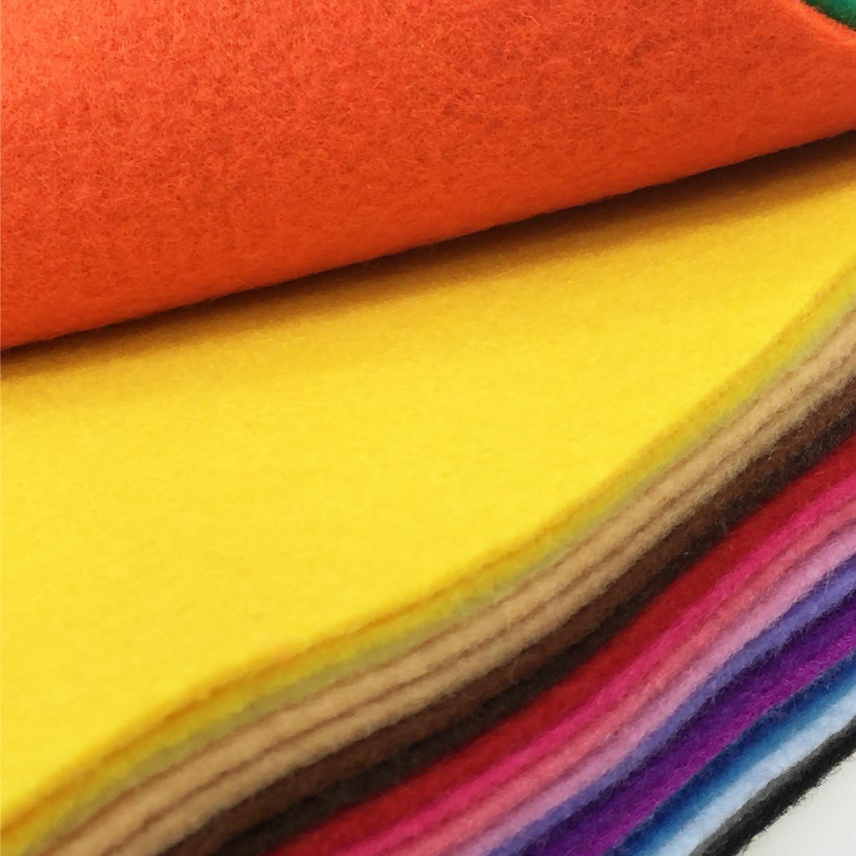 28pcs Thick 1.4mm Soft Felt Fabric Sheet Assorted Color Felt Pack DIY Craft Sewing Squares Nonwoven Patchwork (60x60cm)