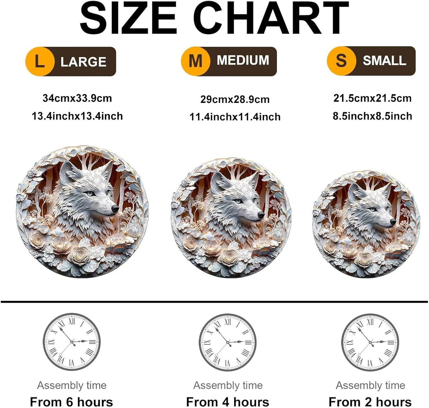 Wooden Puzzles Adults, 3D Wolf Puzzles 300 Pieces, Unique Animal Shaped Wood Challenging Jigsaw Christmas Puzzles Gifts for Adults, 13.4x13.4in