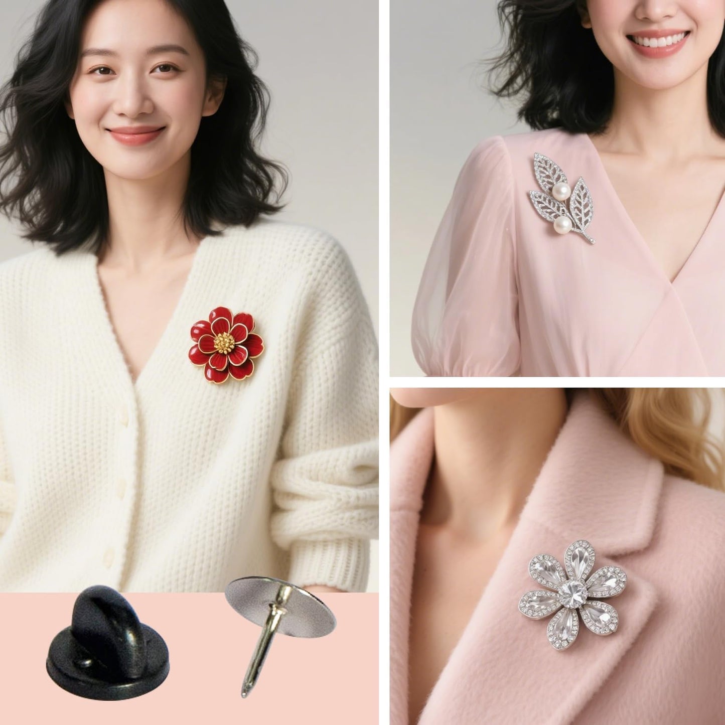 60 Pairs Rubber Pin Backs, 9mm×10mm Butterfly Clutch Backings, Craft Making Blank Pins Holder & Tie Tacks Keepers for Lapel Enamel Pins (60)