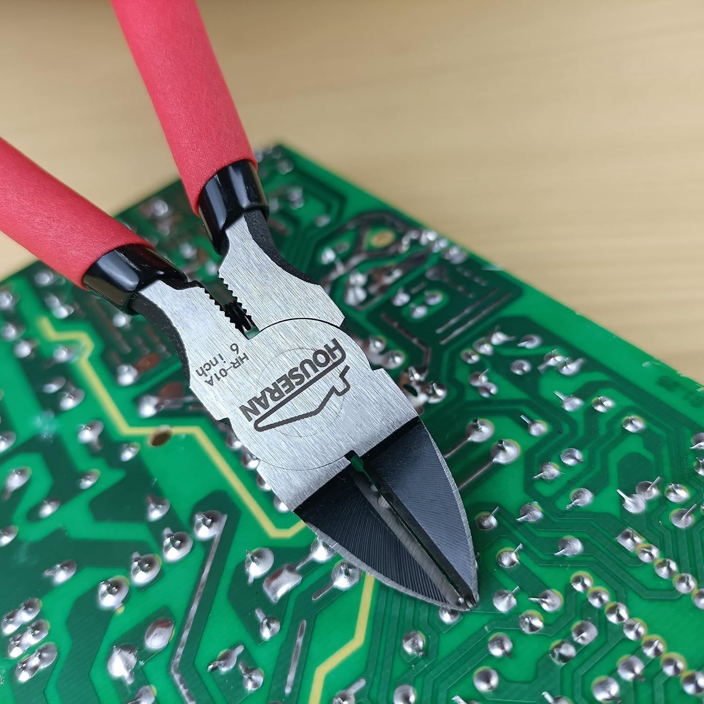 Wire Cutters 2 PACK, 6 inch Wire Cutter Set, HOUSERAN Side Cutters Flush Cut Pliers, Spring Loaded Cutting Pliers with Non-slip Red Handle, Wire Cutters Heavy Duty for Jewelry Making, Crafts, Zip Tie