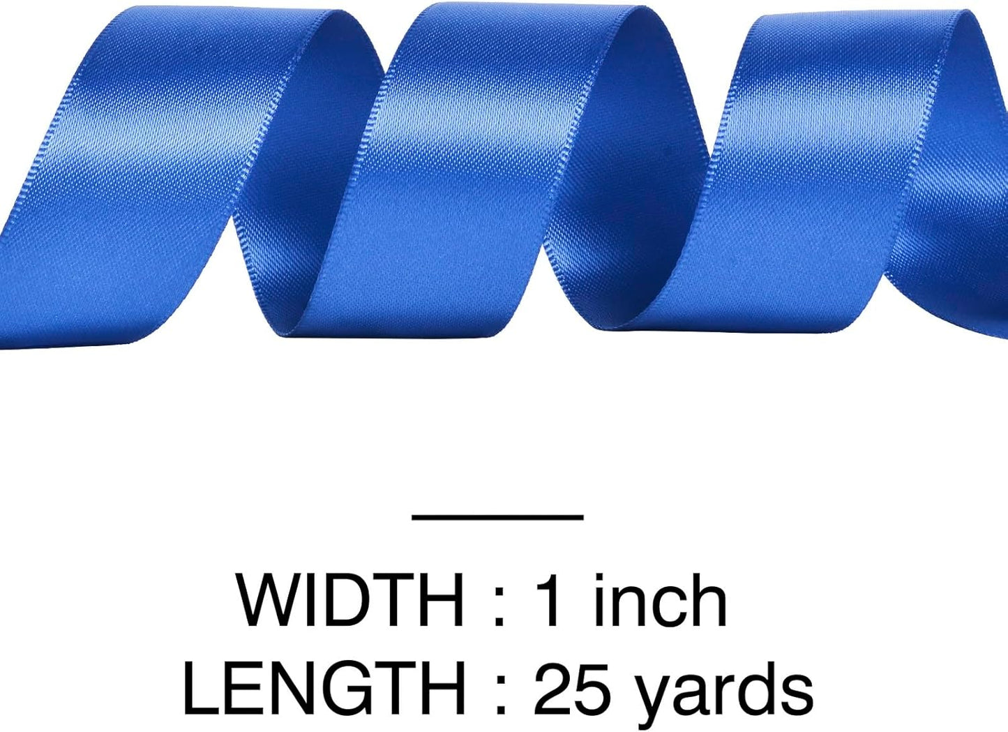 YAMA Royal Blue Double Faced Satin Ribbon, 1 Inch 25 Yards, Great for Crafts Bows Flower Bouquet Wedding Home Decor Gift Wrapping