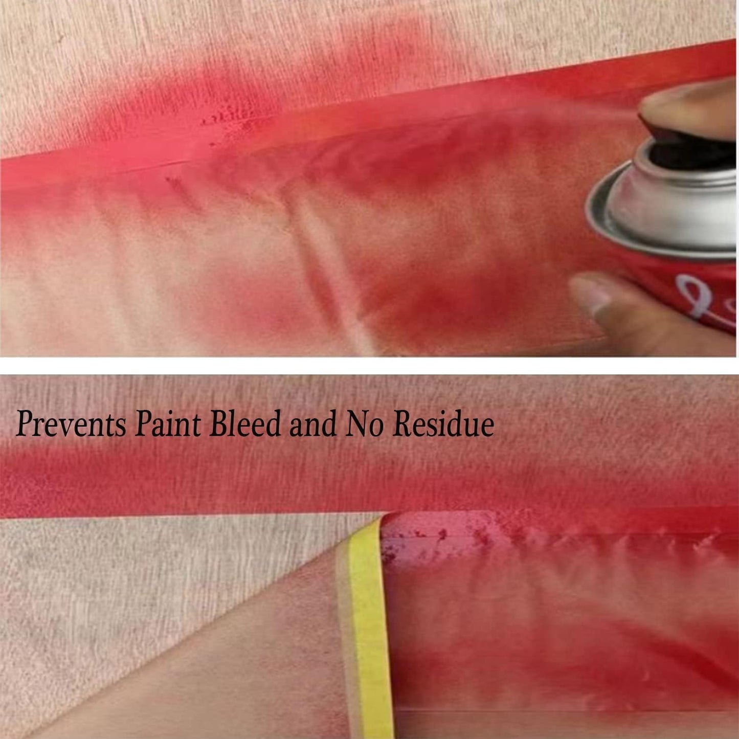 Masking Paper, Paint Masking Paper with Adhesive,20 Inch x 50 Feet Painters Paper Roll, Tape and Drape Painters Paper, for Auto Body Masking, Wall Covering and Paint Masking (2Rolls)