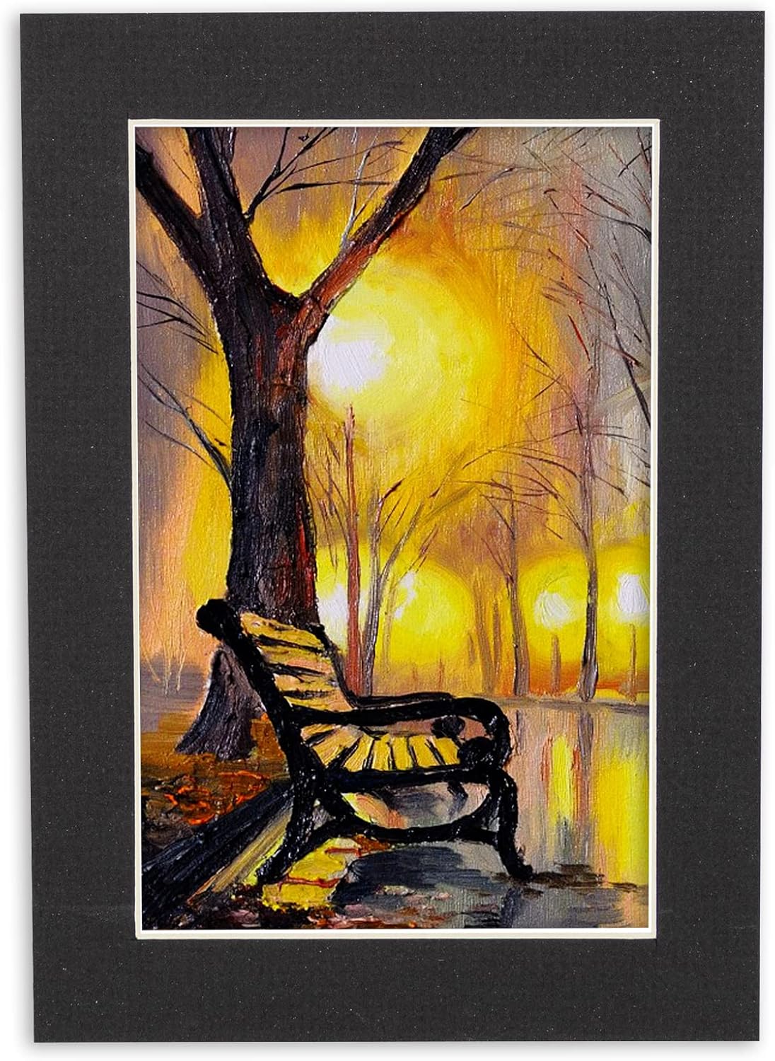 8.5x11 Mat Bevel Cut for 7x9 Photos - Acid Free Textured Black Precut Matboard With Backing Board and Crystal Clear, Self Seal Photo Mat Bag - For Pictures, Photos, Framing - 4-ply Thickness