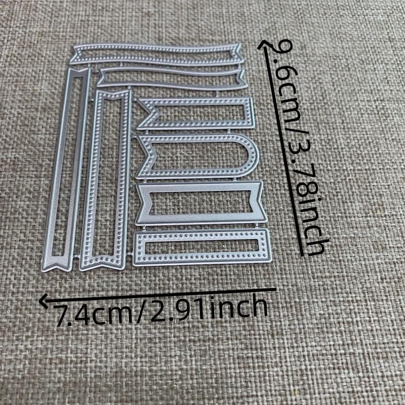 Lapoo 3D Backgrounds Frame Metal Cutting Die for Scrapbooking, New Cutting Dies DIY Album Card Making Decor Paper Craft Metal Die Cuts Party Wedding Decorations (Text Box 3.8 x 2.9 in)