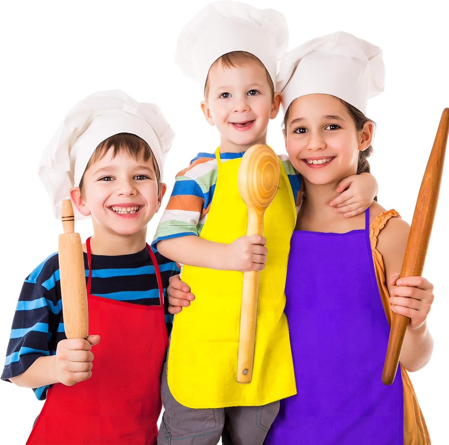 PLULON 60 Pcs Kids Apron Painting Aprons for Kids, Kids Aprons for Painting Art Apron Smocks Bulk for Art Painting Activity Craft Home Kitchen Classroom Party Supplies