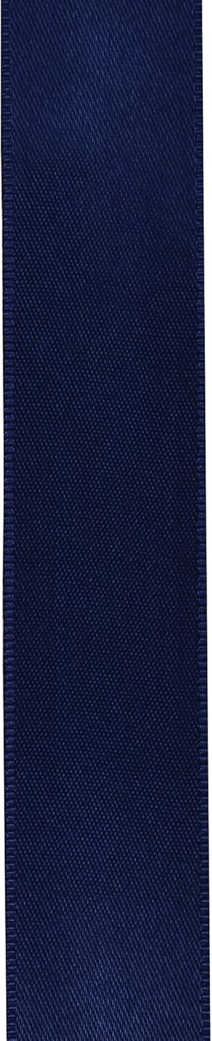 LIUYAXI Navy Blue Double Faced Satin Ribbon, 1/4" X Continuous 50 Yards, Thin Ribbons Perfect for Gift Wrapping Wedding Invitation Card Hair Bows Tag Floral Arrangement DIY Craft