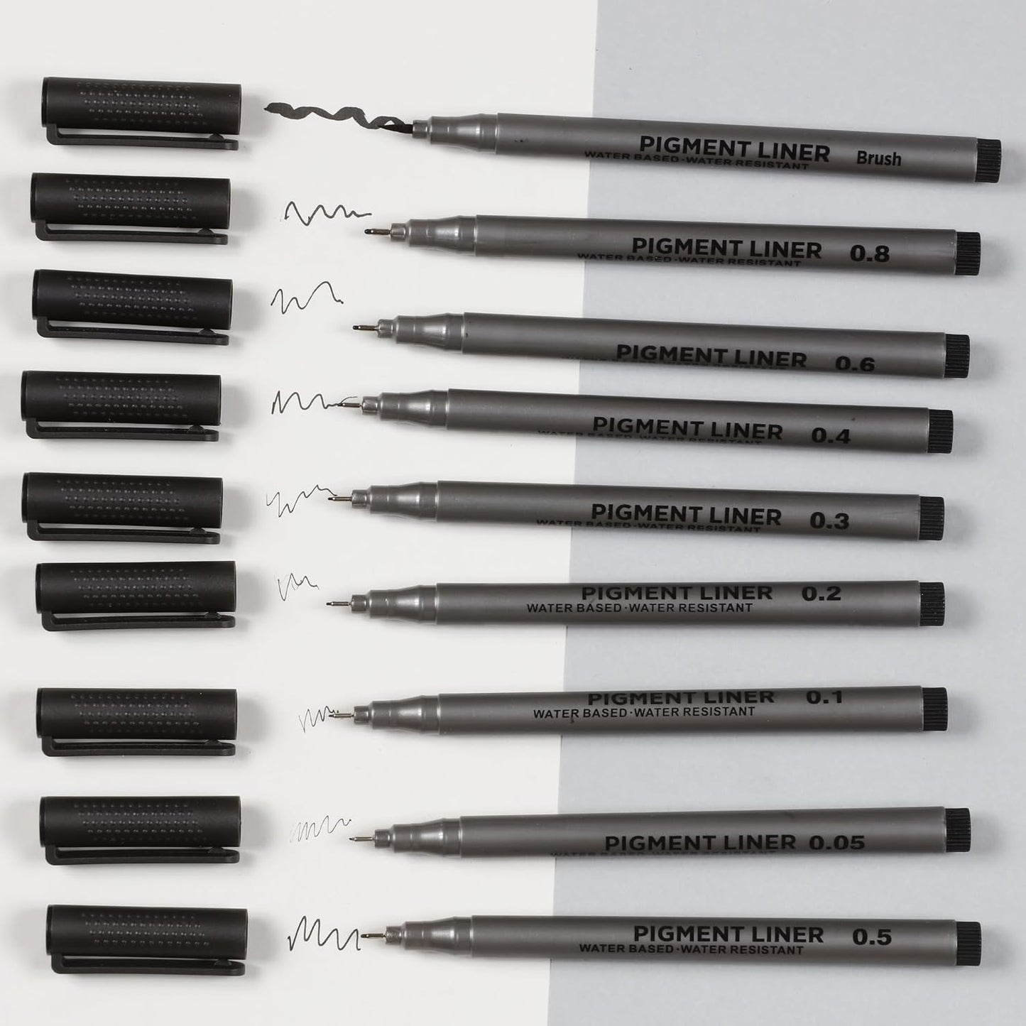 Incraftables Calligraphy Brush Pens – Pack of 9 Assorted Tips – Black Chisel Tip Markers for Hand Lettering, Writing, Sketching, Scrapbooking, & Art Projects – Beginner Kit for Kids & Adults