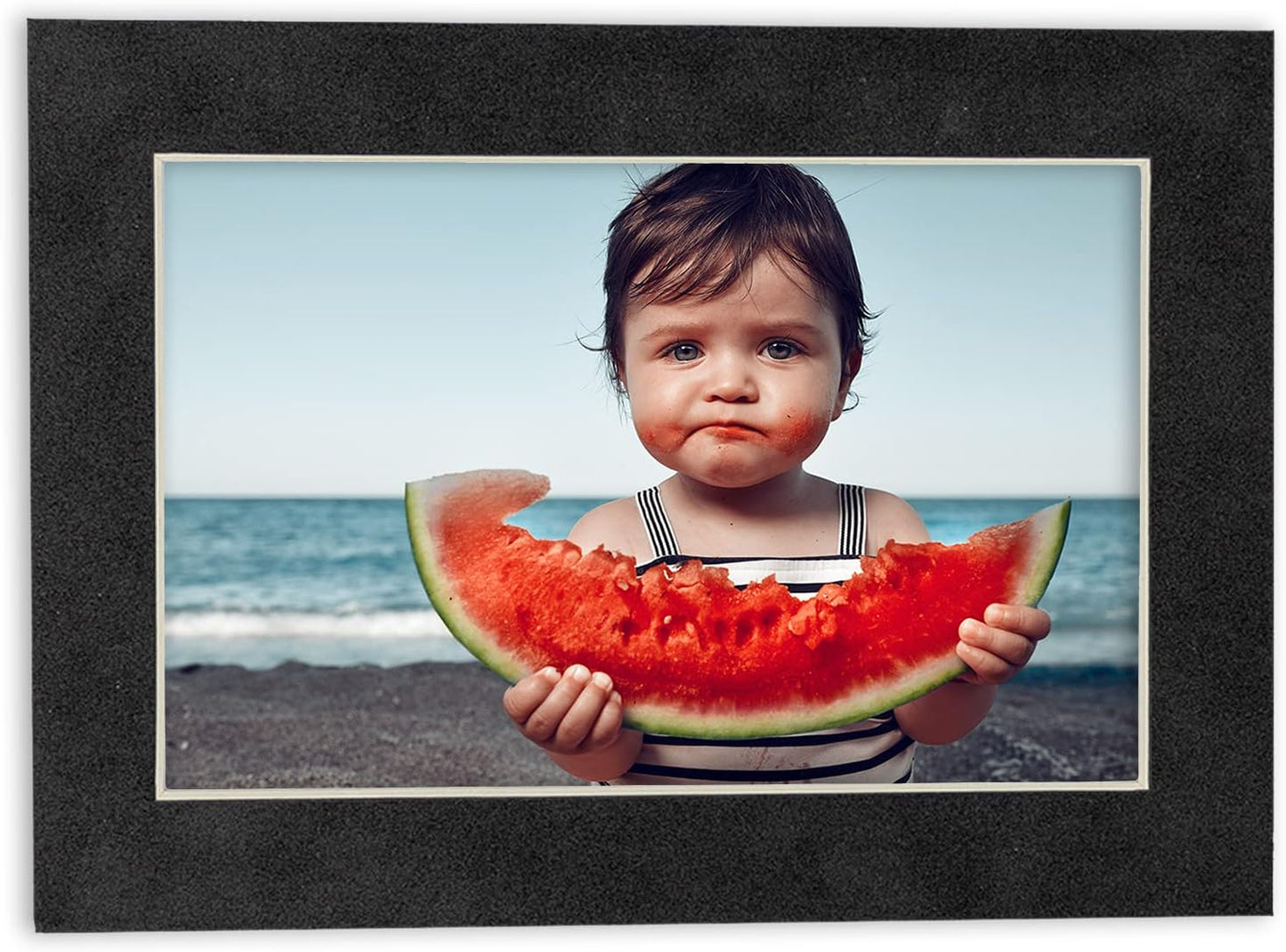 Pack of 25 Acid Free 8.5x11 Mats Bevel Cut for 7x9 Photos - Dark Grey Suede Precut Matboards For Pictures, Photos, Framing - 4-ply Thickness