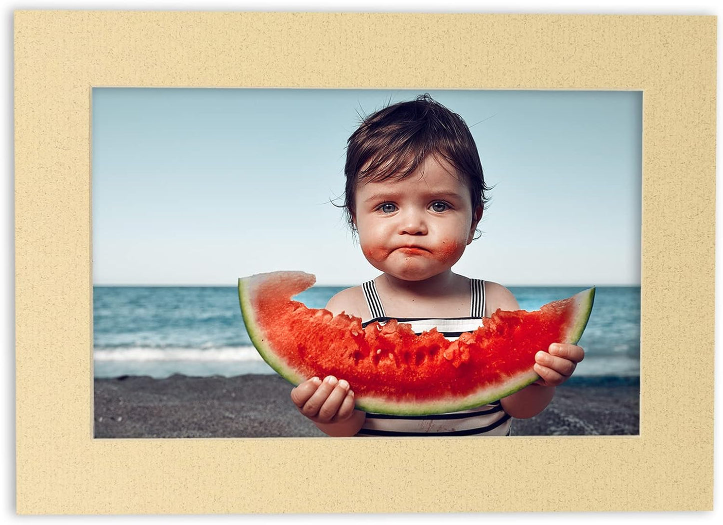 Pack of Ten Acid Free 8.5x11 Mats Bevel Cut for 7x9 Photos - Tan Precut Matboards With Backing Boards and Self Seal Photo Mat Bags For Pictures, Photos, Framing - 4-ply Thickness