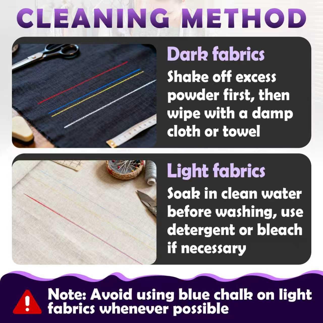 4PCS Sewing Chalk for Fabric, Wipeable and Washable Fabric Chalk for Sewing, Tailors Chalk for Fabric Etailed Marking on Fabrics, Cottons, Leathers - Blue, White, Red, Yellow