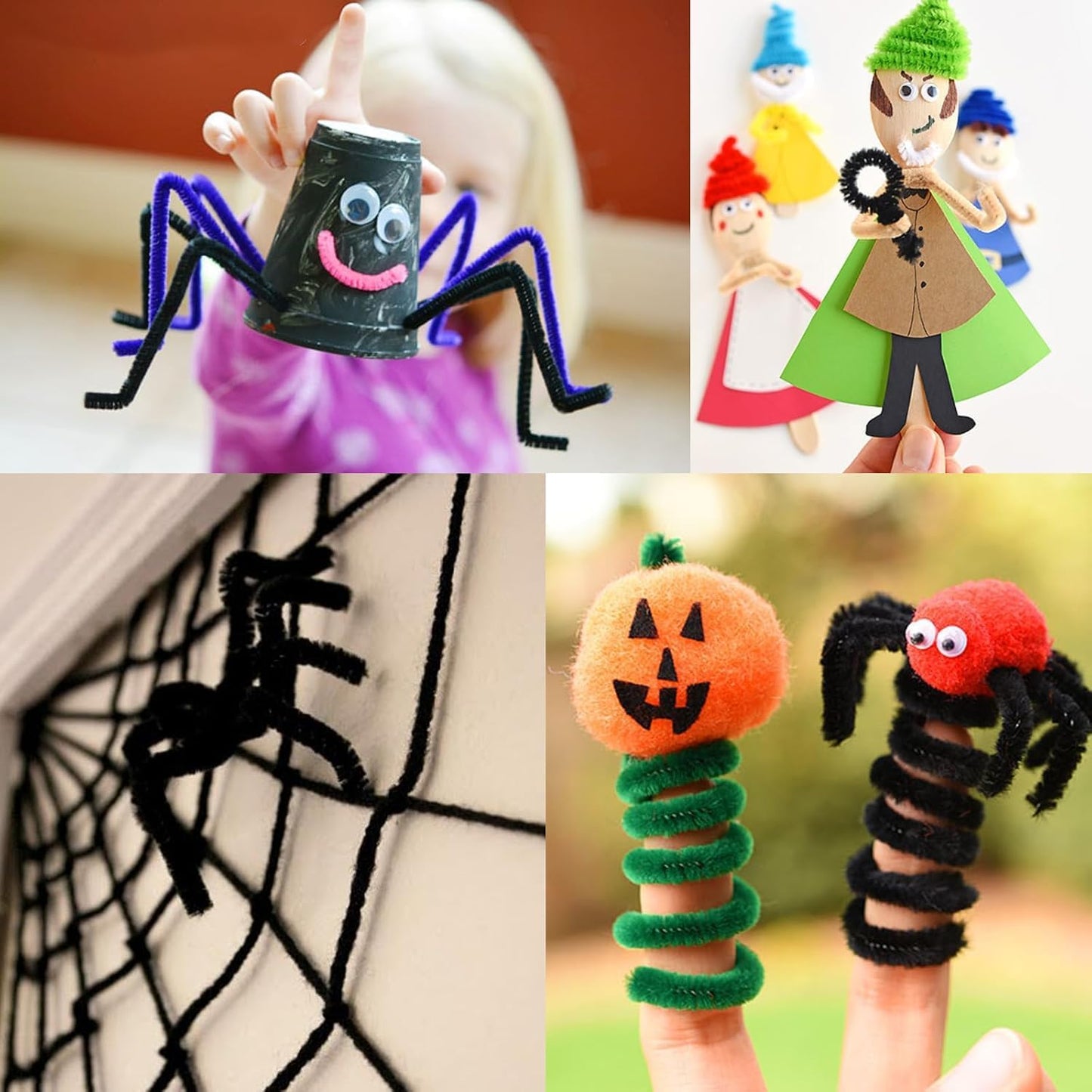 500PCS Pipe Cleaners Craft - Black Pipe Cleaners Craft Bulk Supplies,Chenille Stems for Kids and Adults DIY Arts Crafts Project