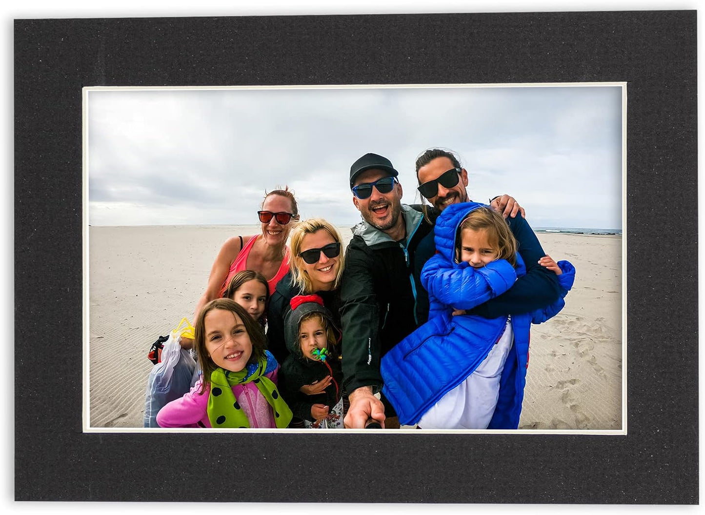 5x7 Mat for 8.5x11 Frame - Precut Mat Board Acid-Free Show Kit with Backing Board, and Clear Bags Textured Black 5x7 Photo Matte Made to Fit a 8.5x11 Picture Frame Matboard for Framing, Pack of 1 Mat