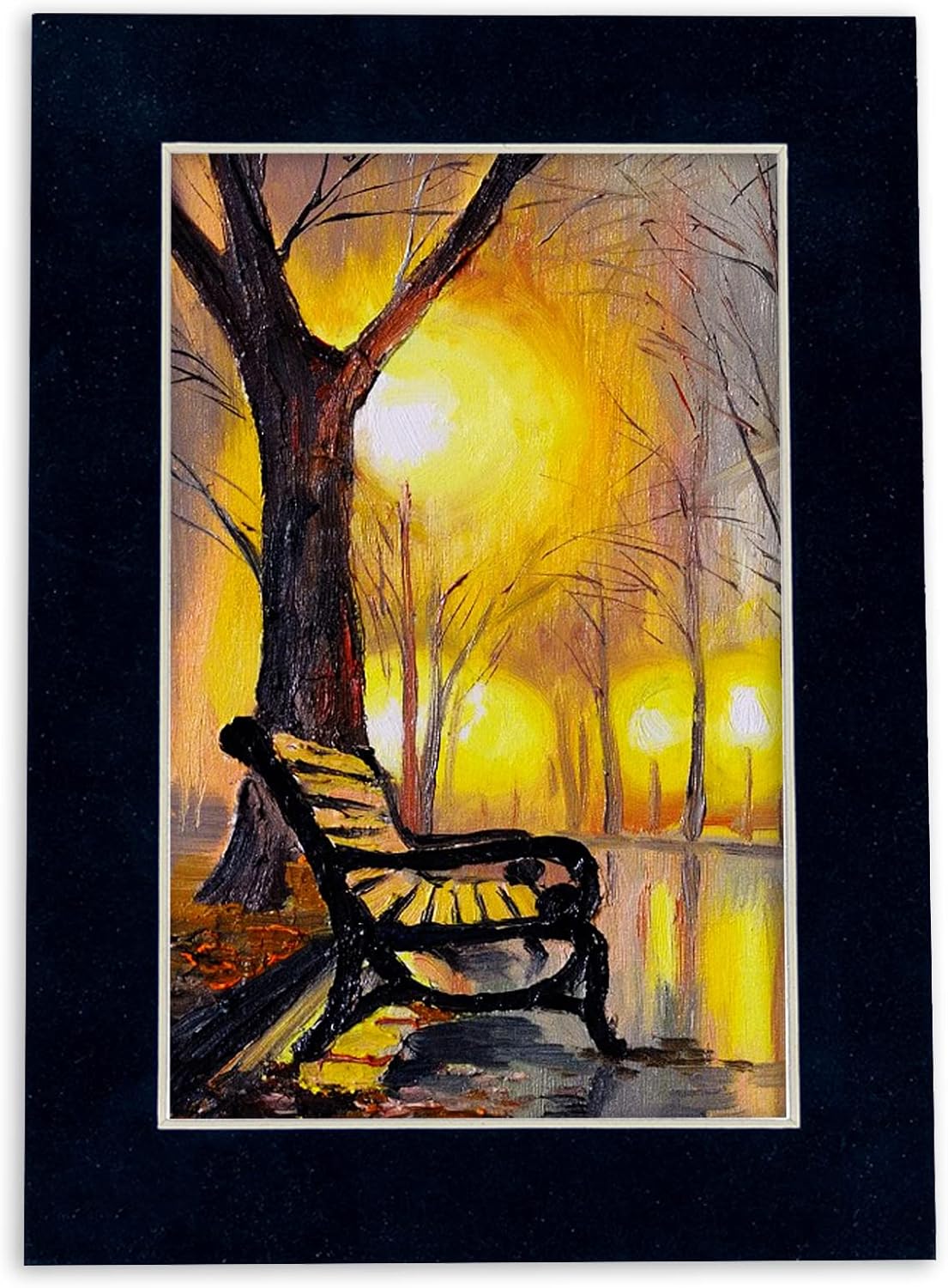 8x10 Mat Bevel Cut for 5.5x8.5 Photos - Acid Free Navy Suede Precut Matboard With Backing Board and Crystal Clear, Self Seal Photo Mat Bag - For Pictures, Photos, Framing - 4-ply Thickness