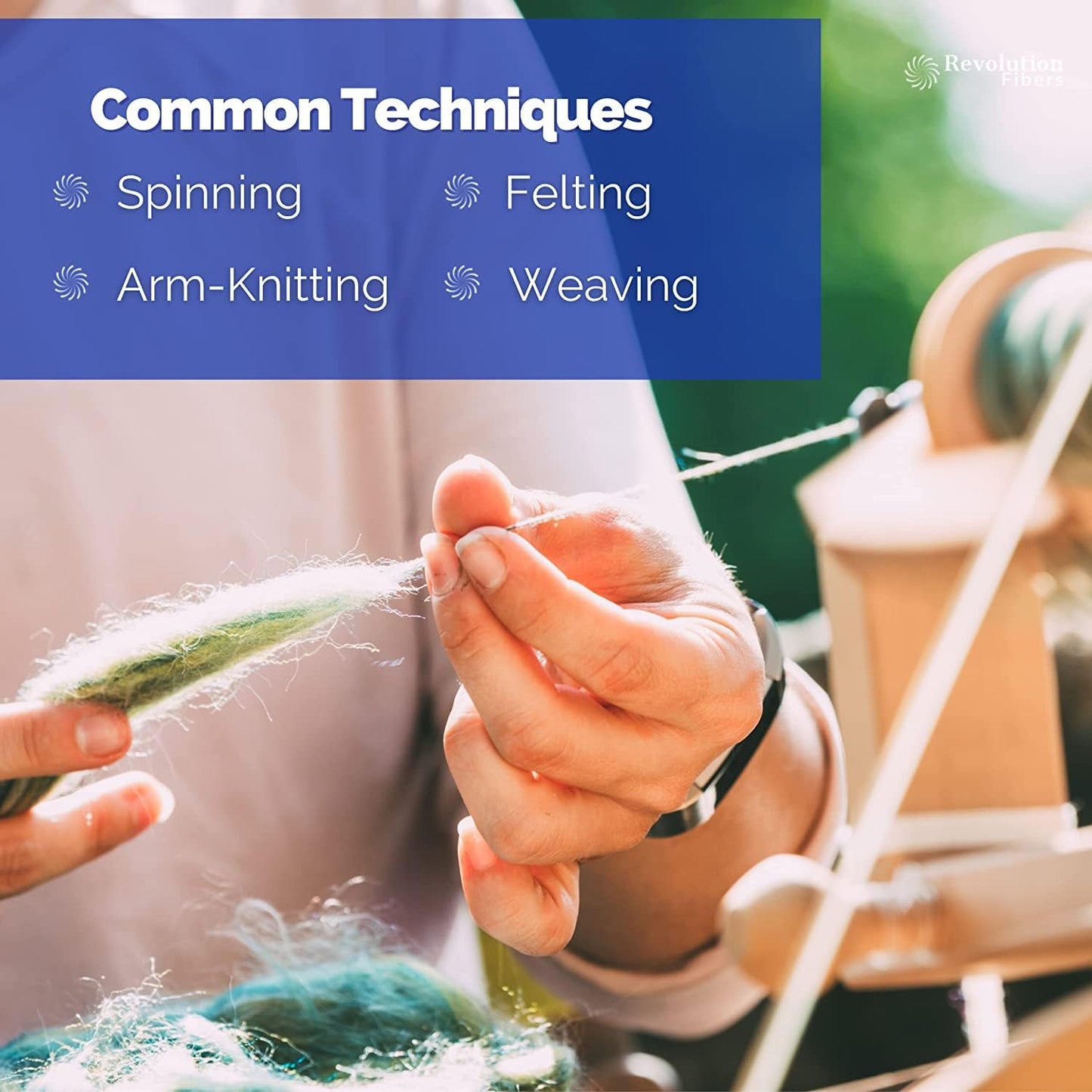 Revolution Fibers Merino Wool Combed Top | 1 lb Premium Wool Roving | 22 Micron, Best Merino Wool for Spinning, Tapestry, Needle Felting, Big Yarn Roving and Wall Hangings (Duck Egg Green)